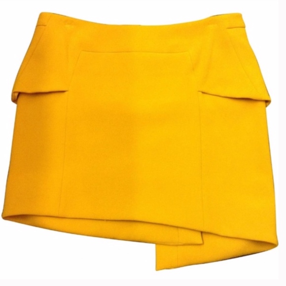 The Kooples Mustard Asymmetrical Skirt - Picture 2 of 6
